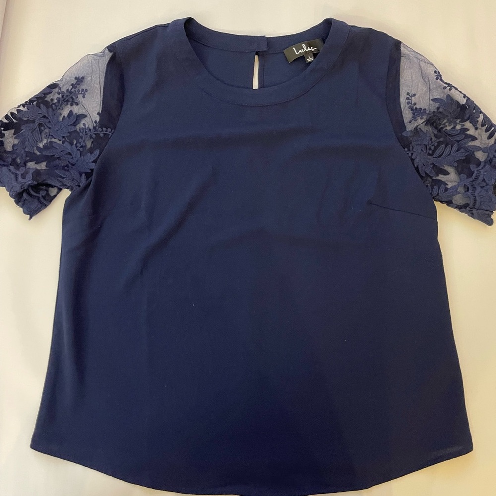 Lulus Blouse with Lace Sleeves